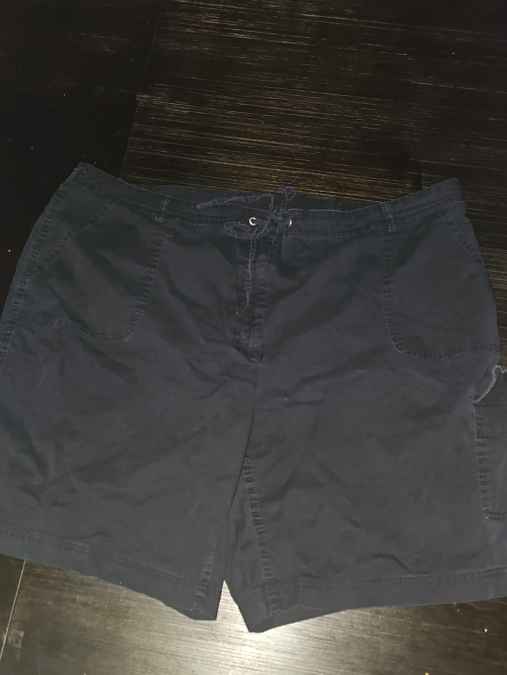Karen Scott Navy Cargo Shorts with Drawstring Waist